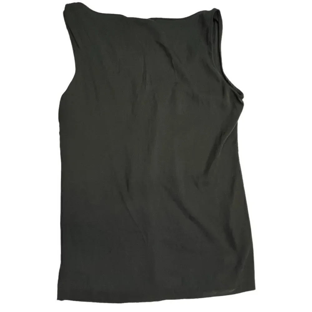 Tory Burch Top Women's 8 Black Silk Satin Sleeveless Redo Top